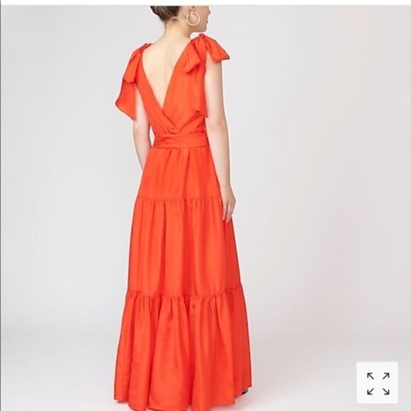 New J.CREW Shoulder-tie silk maxi dress - Picture 4 of 12